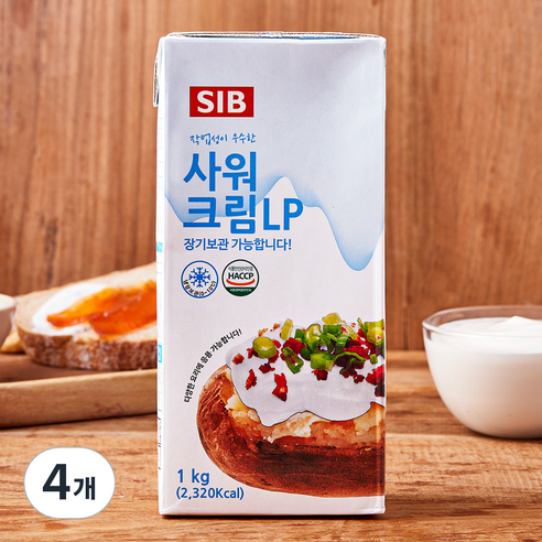 SIB선인 사워크림 LP, 1kg, 4개
