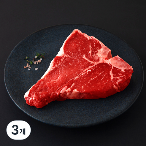 미국산 티본 채끝 안심 스테이크용 (냉장), 3개, 500g