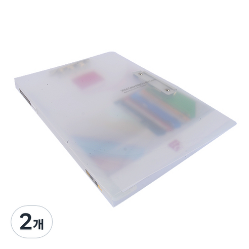 알파 비비드 컬러칩 더블레버화일 A4, 투명, 2개