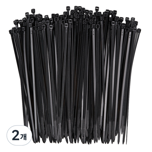 코멧 홈 고강도 PA66 케이블타이 대 0.5x20cm, 블랙, 2개