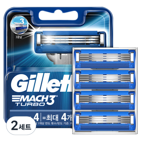 질레트 마하3 터보 면도날, 4개입, 2세트