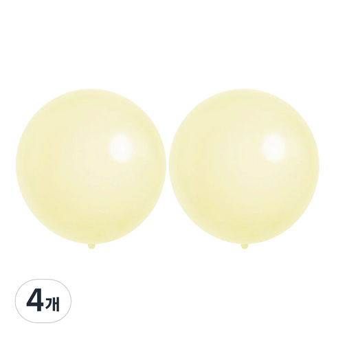 윰스 대형 라운드 마카롱 풍선 90cm, 옐로우, 4개
