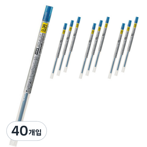 스타일핏 유니볼 시그노 젤잉크 리필심 UMR-109 0.38mm, 블루블랙, 40개