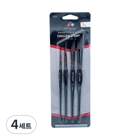 아트시크릿 수채화 아크릴 브러쉬 4종 세트 3225 DS, 4세트, 4호, 8호, 12호, 16호