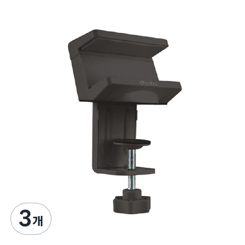 파워존 멀티탭 클램프 85mm, 3개, 블랙