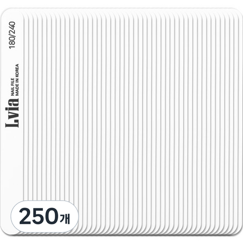 엘비아 180/240 우드 손톱 파일, 250개, 화이트