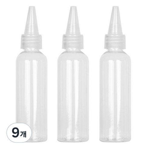 뾰족캡 공병 60ml, 9개, 투명