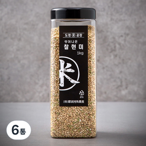 도정공장 씻어나온 찰현미, 1kg, 6통