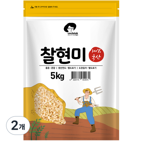 엉클탁 국산 찰현미, 5kg, 2개