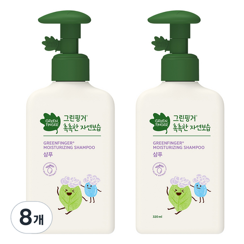 그린핑거 촉촉한 자연보습 베이비 샴푸, 320ml, 8개