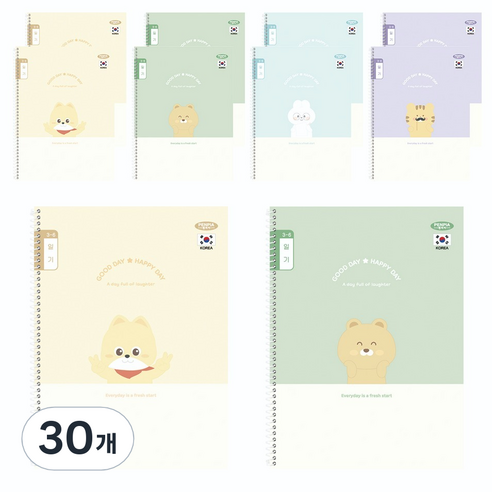 펜피아 1000 초등 스프링노트 3-6일기, 랜덤발송, 30개
