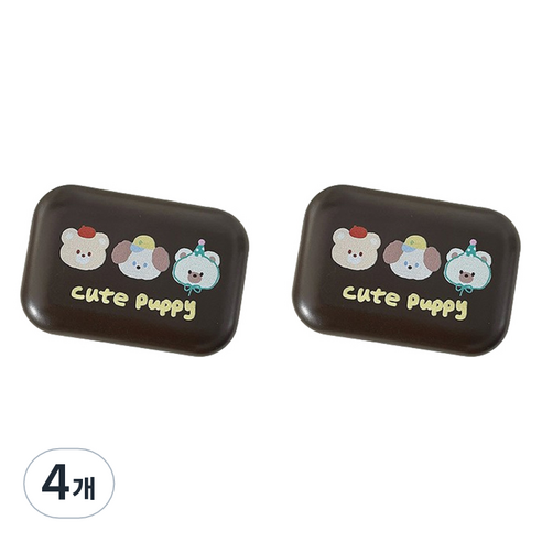 헬씨닷 큐트 퍼피 렌즈통, 브라운, 4개