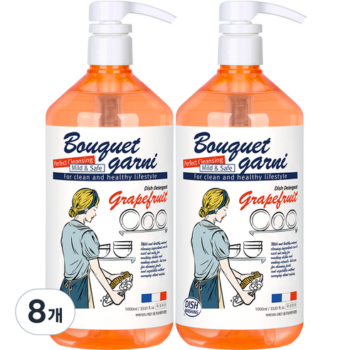 부케가르니 에코 1종 주방세제 자몽향, 1000ml, 8개