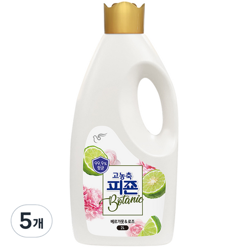 피죤 고농축 섬유유연제 보타닉 베르가못 앤 로즈, 2L, 5개
