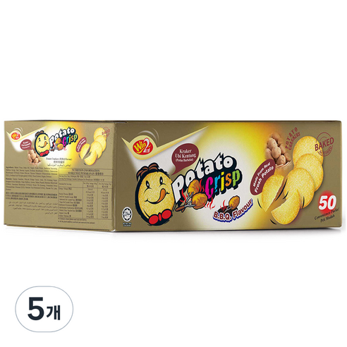 포테이토 크리스프 스낵 바베큐맛 50개입, 1kg, 5개