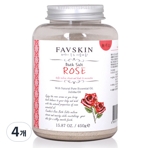패브스킨 바스솔트 페퍼민트, 450g, 4개