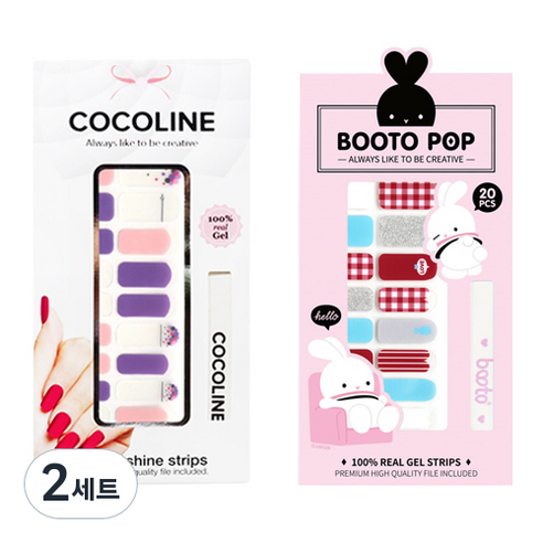 코코라인 붙이는 젤네일스트립 세트, COCO No 132, BT No 6, 2세트