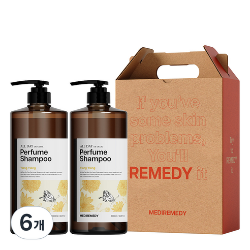 메디레머디 퍼퓸 샴푸+샴푸 선물포장 일랑일랑 1000ml, 6개