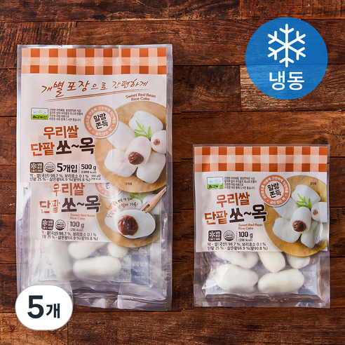 칠갑농산 단팥 쏘옥 떡 (냉동), 500g, 5개