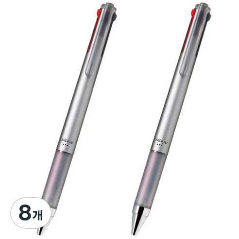 파이롯트 다기능 젤잉크 쥬스업 3색 다색펜 0.4mm, 실버, 8개