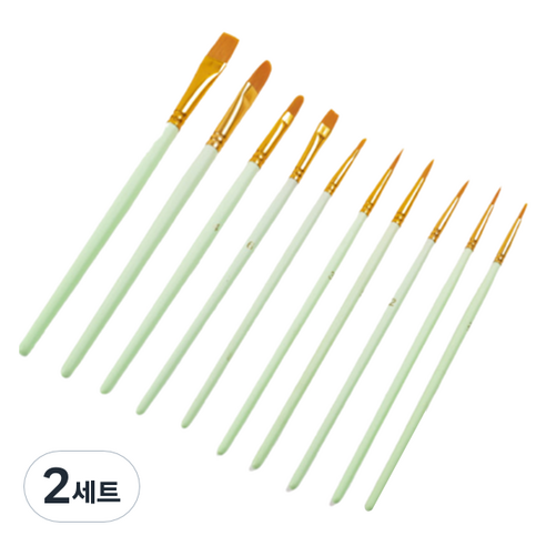 심플라인 수채화 붓 10종 세트 그린, 2세트