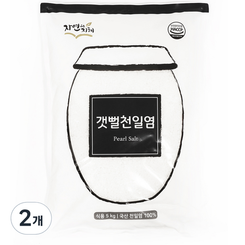 자연의지혜 갯뻘천일염, 5kg, 2개