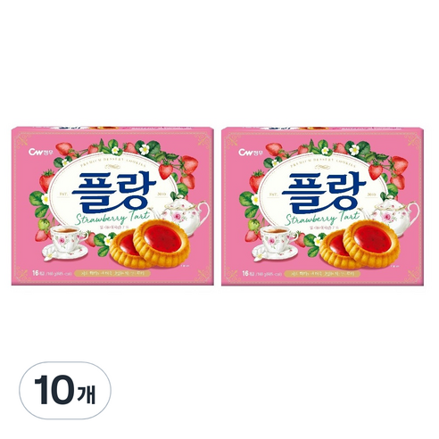 청우식품 플랑 딸기 타르트 쿠키, 160g, 10개
