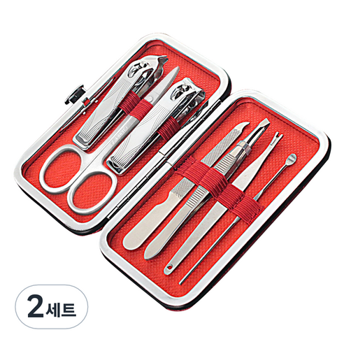 오와이규 가정용 손톱깎이 7종 세트, 대추색, 2세트
