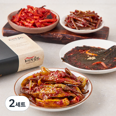 외갓집곳간 맘든든한 밑반찬 무말랭이 200g + 깻잎무침 200g + 마늘쫑 200g + 고추무침 200g, 800g, 2세트