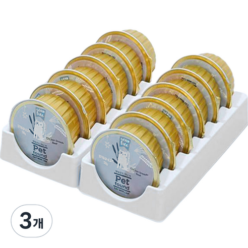 펫파운드 고양이 미니 캔 간식, 닭가슴살+소고기 혼합맛, 600g, 3개