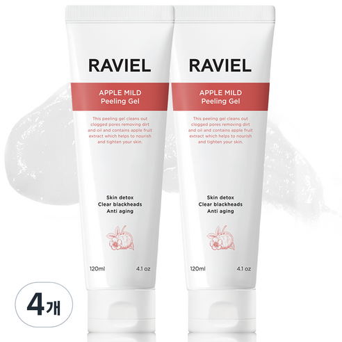 RAVIEL 사과 마일드 필링 젤, 120ml, 4개