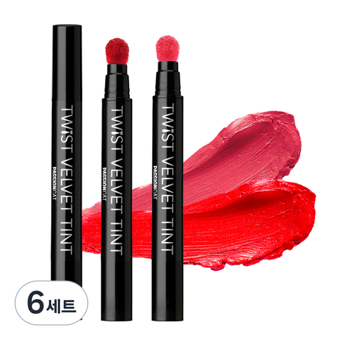 패션캣 트위스트 벨벳 립 틴트 세트 3.5g, 위드가넷 , 위드코랄, 6세트, 7g
