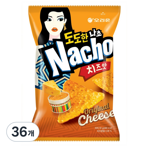 오리온 도도한 나쵸 치즈맛, 92g, 36개