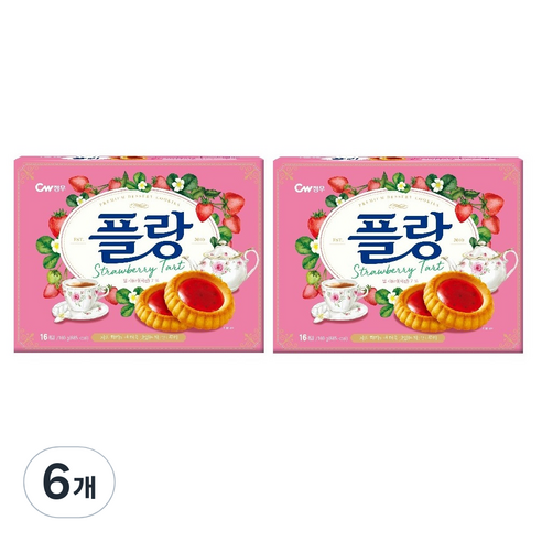 청우식품 플랑 딸기 타르트 쿠키, 160g, 6개