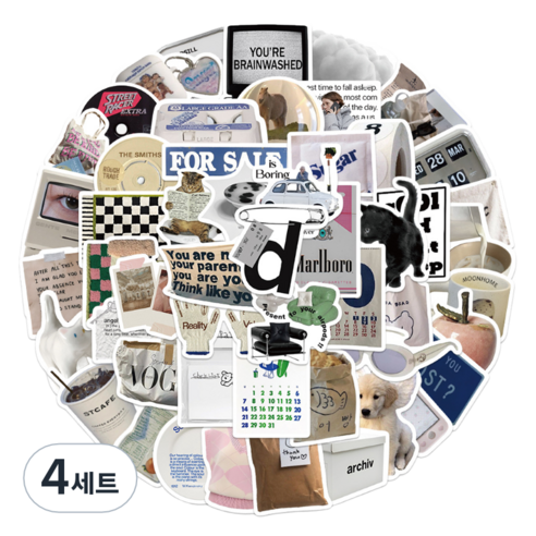 특별한상점 캐리어 노트북 여행 방수 스티커 세트 GT205-57PCS, 리얼리티, 4세트