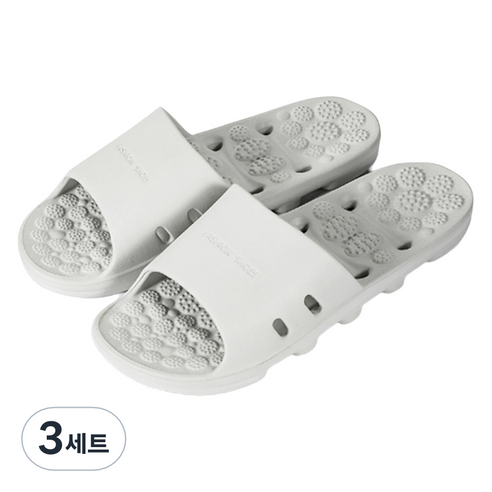 언헤브 패션 지압 슬리퍼 250, 03 그레이, 3세트