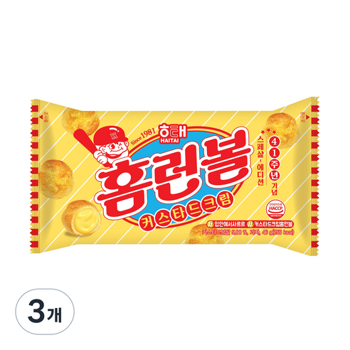 홈런볼 커스타드크림, 46g, 3개