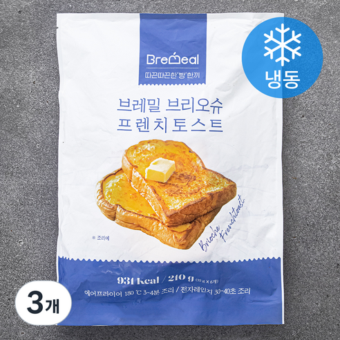브레밀 브리오슈 프렌치 토스트 6개입 (냉동), 210g, 3개