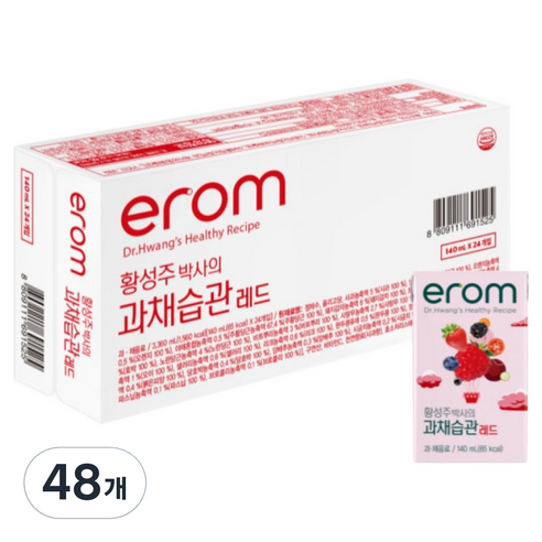 이롬 황성주 박사의 과채습관 레드, 48개, 140ml
