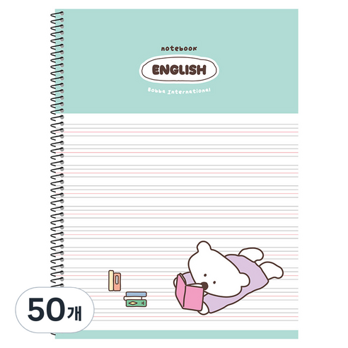 뭉구 1000 보바 스프링 영어노트, 민트, 50개