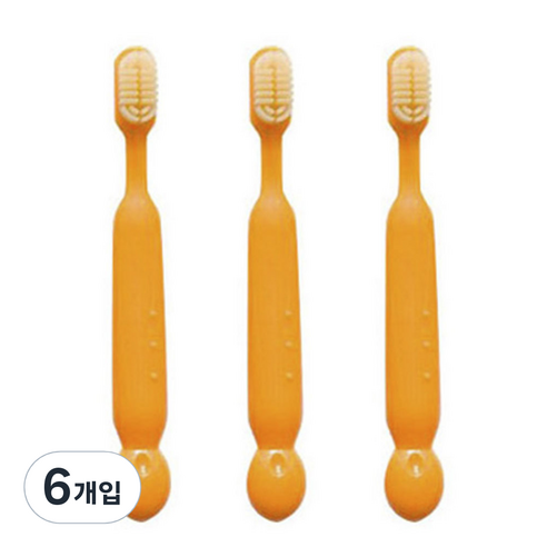 베이비오가닉 실리콘 칫솔, 오렌지, 6개입