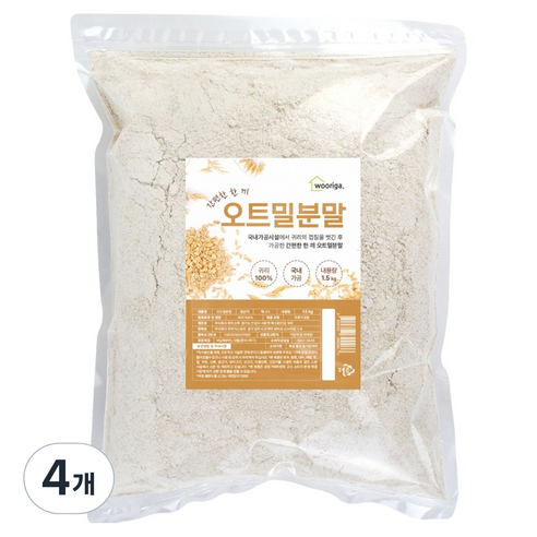 우리가스토리 압착 오트밀 분말, 1.5kg, 4개