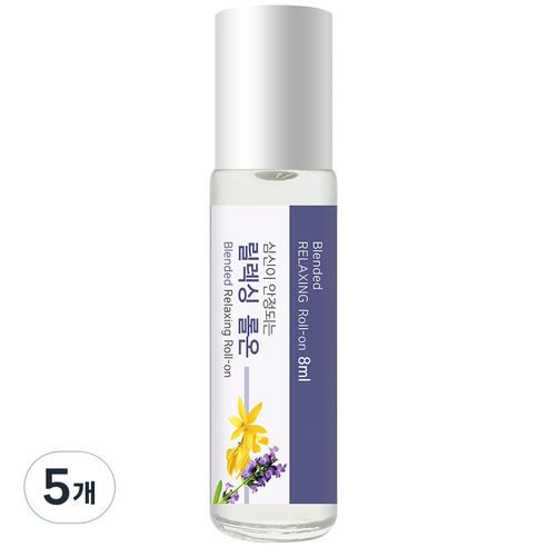 더허브샵 아로마 오일 롤온 릴렉싱, 5개, 8ml
