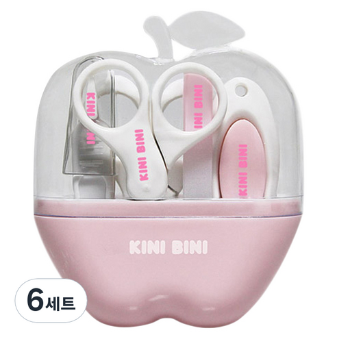 키니비니 애플케이스 손톱깍이 5종 세트, 혼합 색상, 6세트