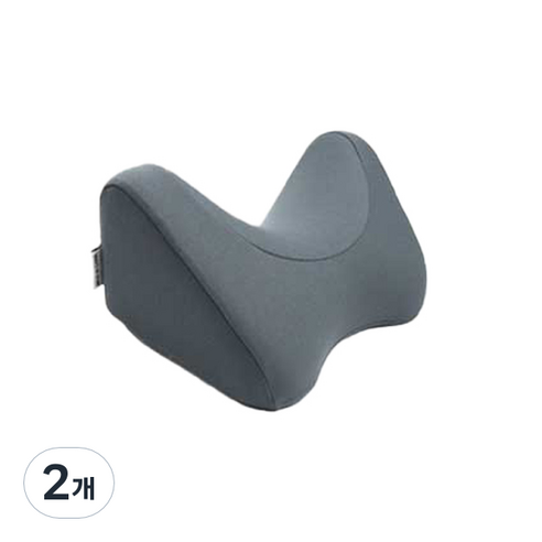 나만의차 U타입 메모리폼 차량용 목쿠션, 그레이, 2개