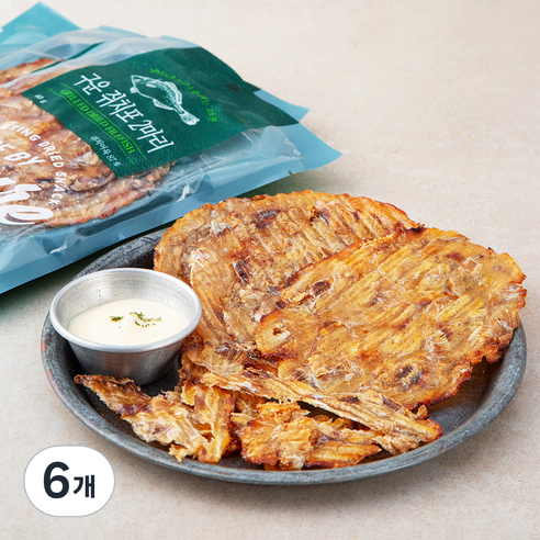 구운 쥐치포 2마리, 40g, 6개