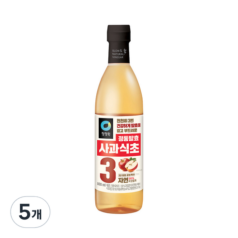 청정원 정통 사과 식초, 800ml, 5개