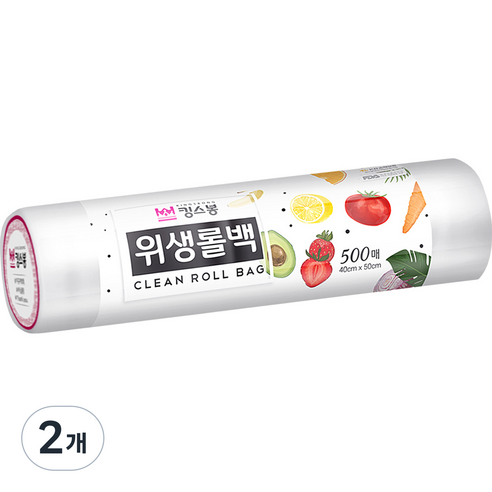 킹스봉 비닐봉투 위생롤백, 2개