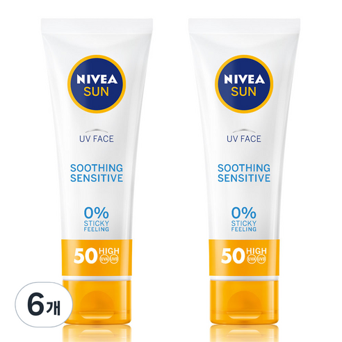 니베아 선 페이스 수딩 센서티브 크림, 6개, 50ml
