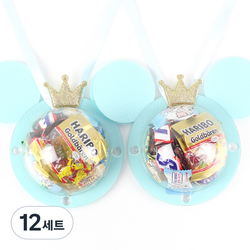 라비나 스낵 목걸이 과자 세트 블루, 과자 5종, 12세트